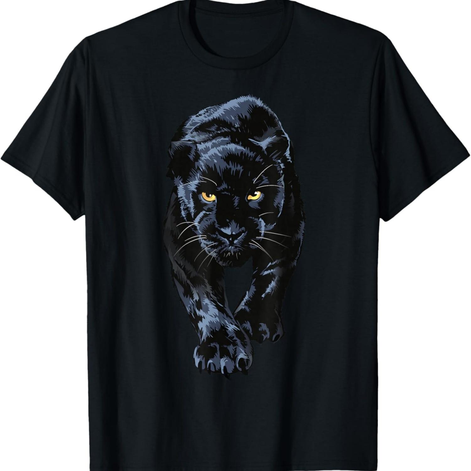 

черная пантера гуляет для влюбленных Животное леопард и ягуар Футболка XXXXXL чёрный