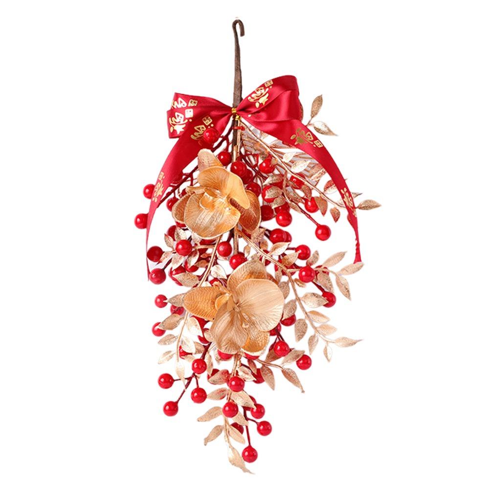 Facai Red Fruits Lucky Charm Gold&red Drop Ornaments Creative Hanging Pendent  Gift