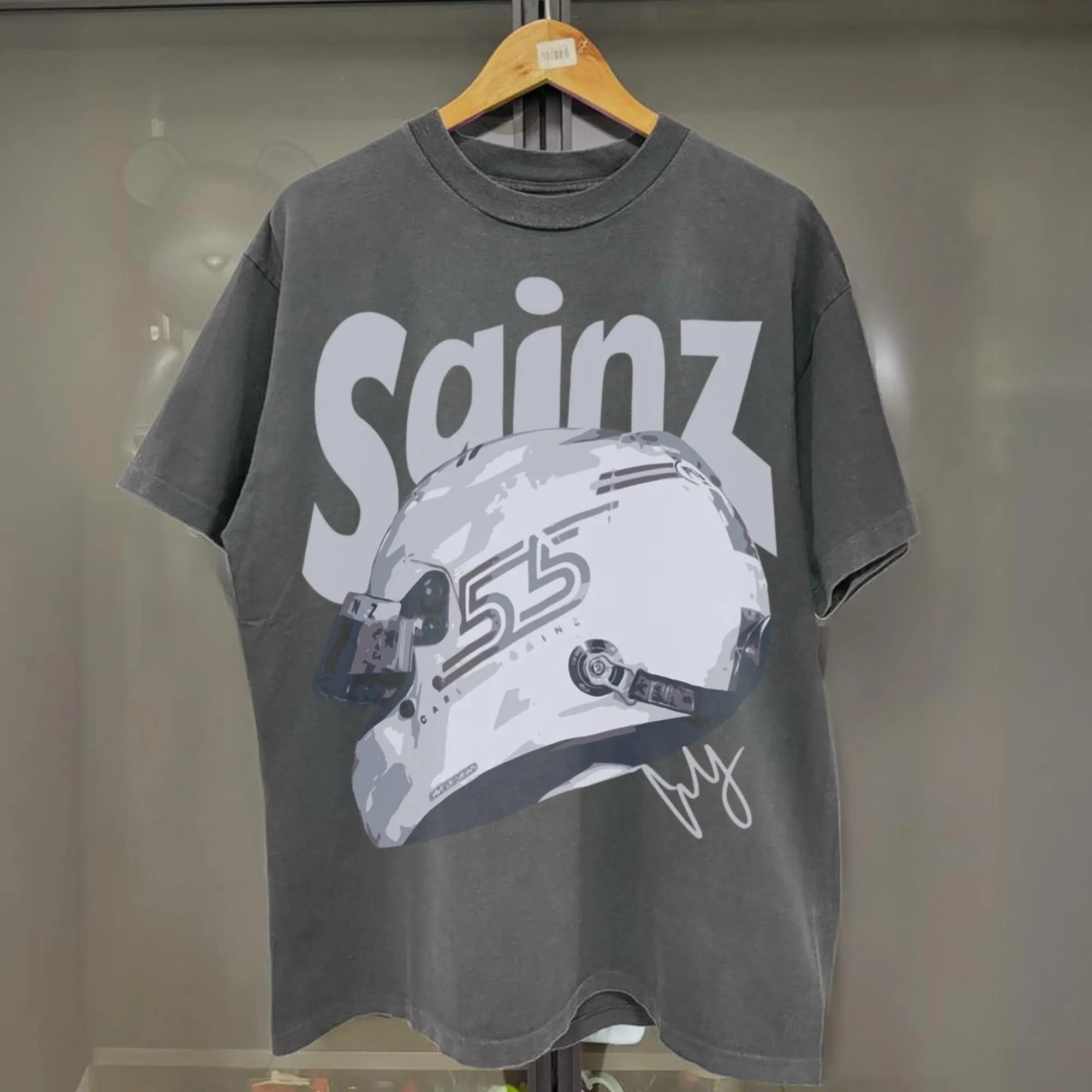 Карлос Сайнс Williams F1 Футболка Сайнс 55 Гоночная футболка Формула-1 Летняя Чистый хлопок Мужская футболка Детская одежда S