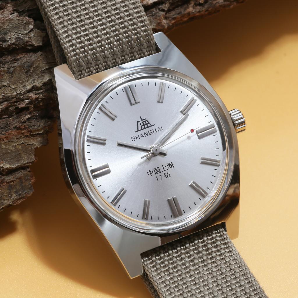 Shanghai 7120 Mechaniczny Zegarek Męski z Ręcznym Naciągiem 36mm Retro Biznesowy Zegarek Klasyczne Chińskie Zegarki Mechaniczne