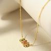 Vintage Gold-Plated Brass Zircon Lace Necklace for Women