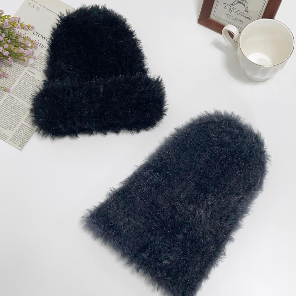 Women's Men's Couple Daily Shine Fur Beanie Hat