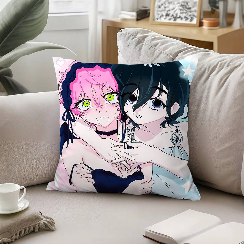 Cute Love Mizi And Sua Pillow Case Cushion Cover Soft Cute Throw Pillow Case For Car Sofa Pillowcase Polyester With Zipper