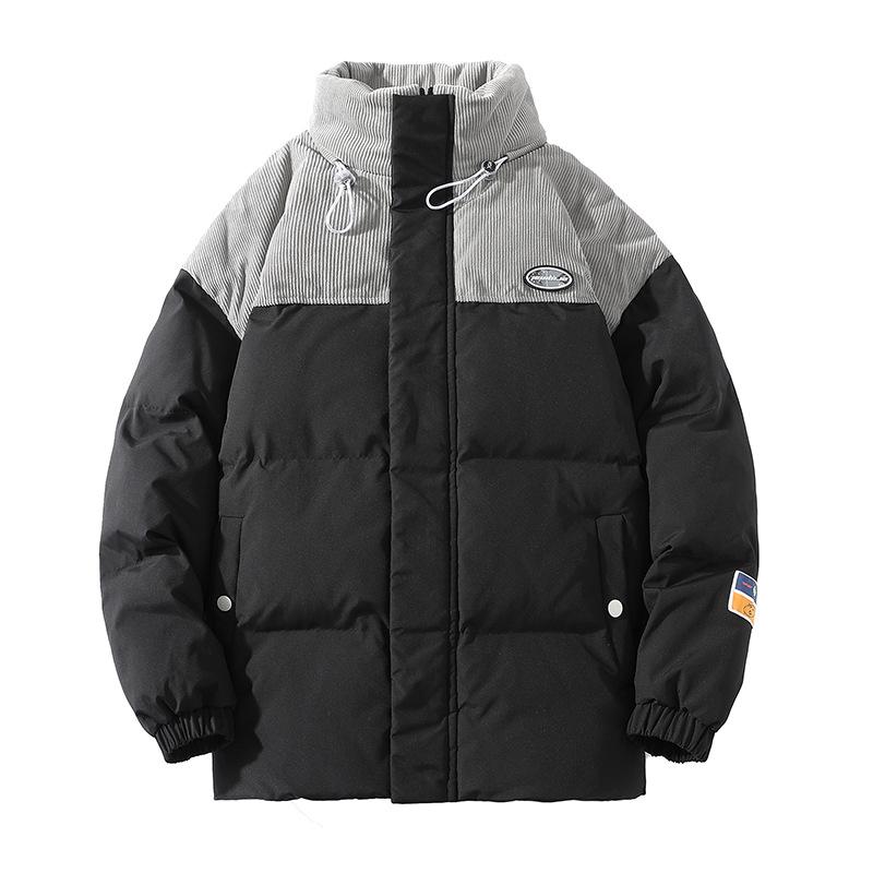 Winter Warm Hooded Fake Two-piece Cotton Clothes Thickened Japanese Teenagers Handsome Casual Jacket