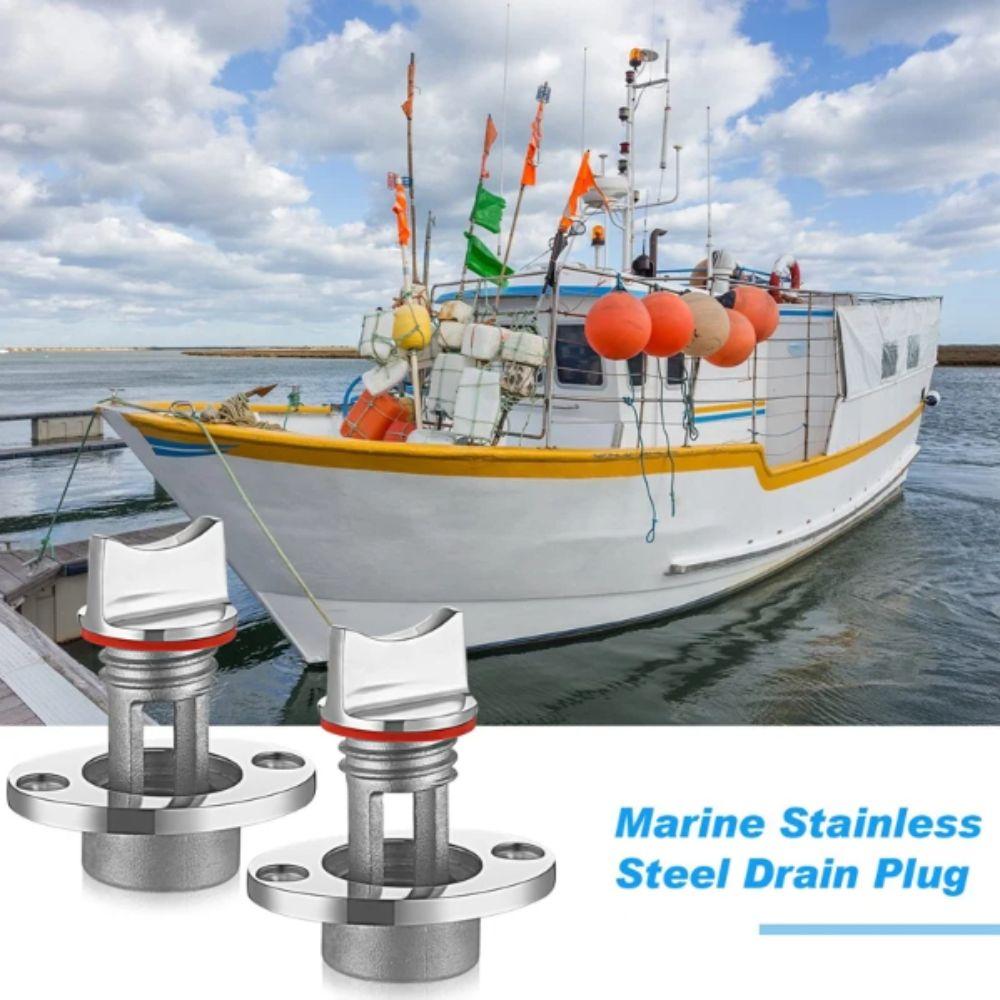 Stainless Steel Drain Plug Round Shape Marine Hardware Garboard Plug  Dinghy Boat