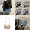 Chic Commuter Crescent Bag Stylish Canvas Crossbody Purse For Trendy Women