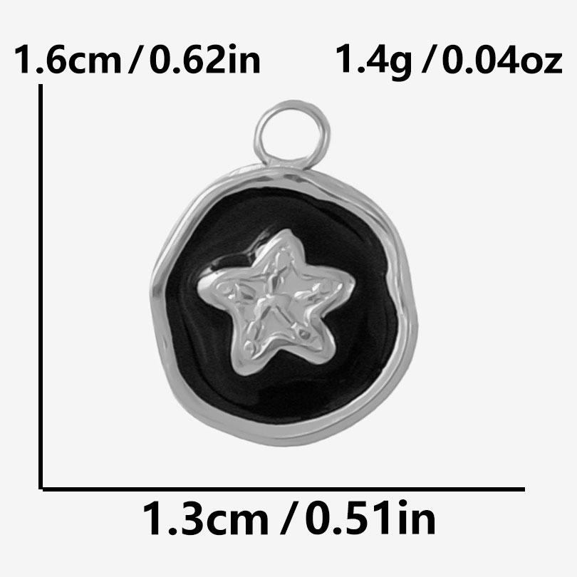 6pcs Punk Dark Black Stainless Steel Enamel Charms For Jewelry Making Supplies Sun Heart Cross Ocean Animal Pendant DIY Pendants