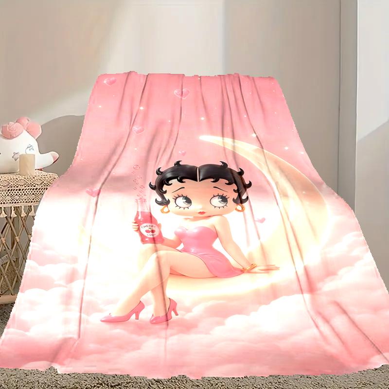 1pc Digital Print Nap Blanket, Betty Boop Blanket for Home Use, All Season Warmth, Christmas and Valentine's Day Gift Blanket