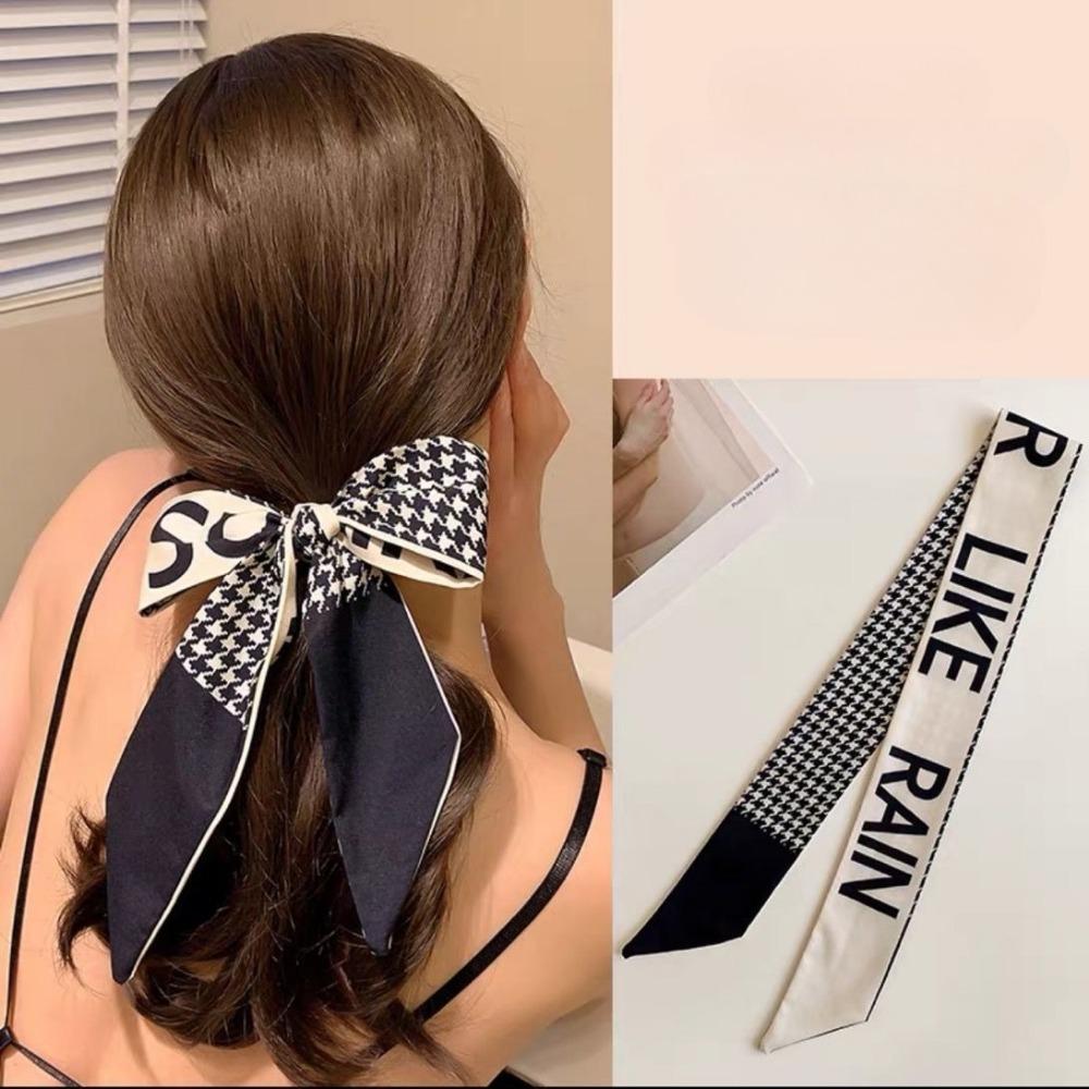 Women Skinny Silk Neckerchief, Luxury Fashion Bag Scarf Headband Scarf