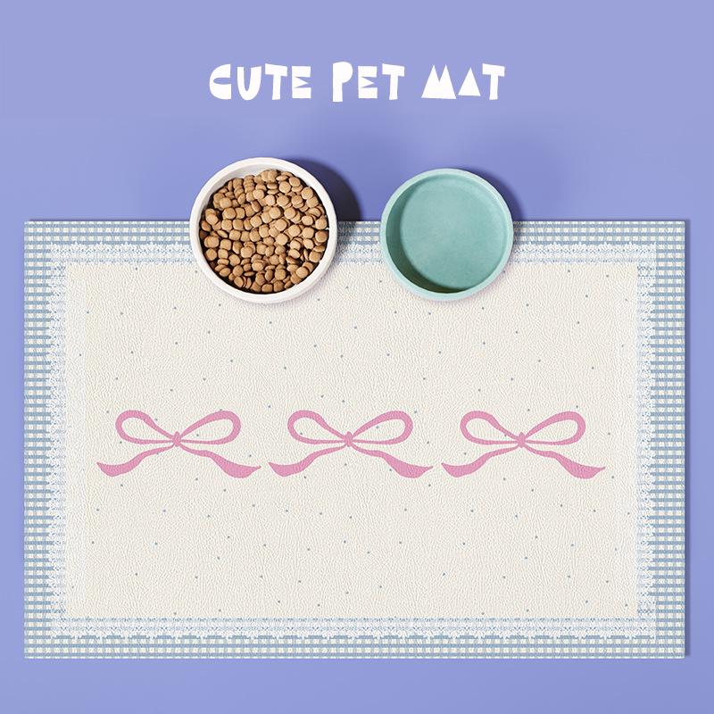 Cat & Dog Feeding Mat: Absorbent, Non-Slip Placemat - Easy Clean, Stain Resistant with Cartoon Design
