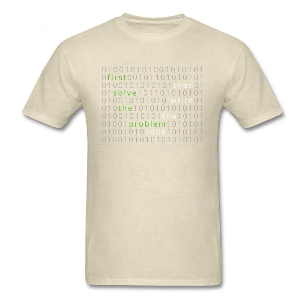 WordCloud First Solve the Problem Code Tshirts Program Hacker Problemmer IT Computer Camisa Tops & Tees Men Funny O-Neck