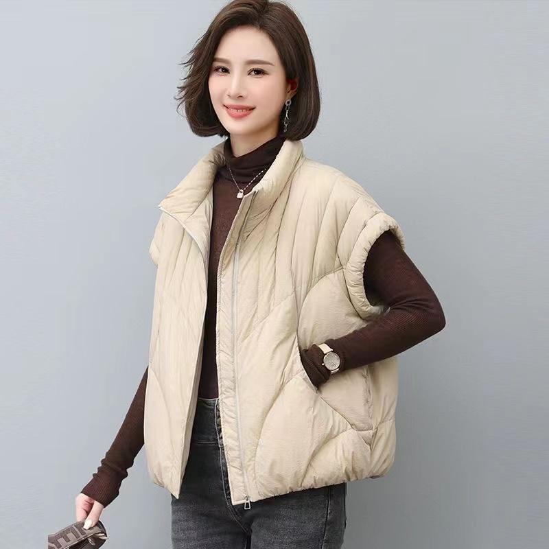 Down Cotton Vest Women's Autumn Winter Loose  All-match Warm Sleeveless Waistcoat Jacket Female Tops