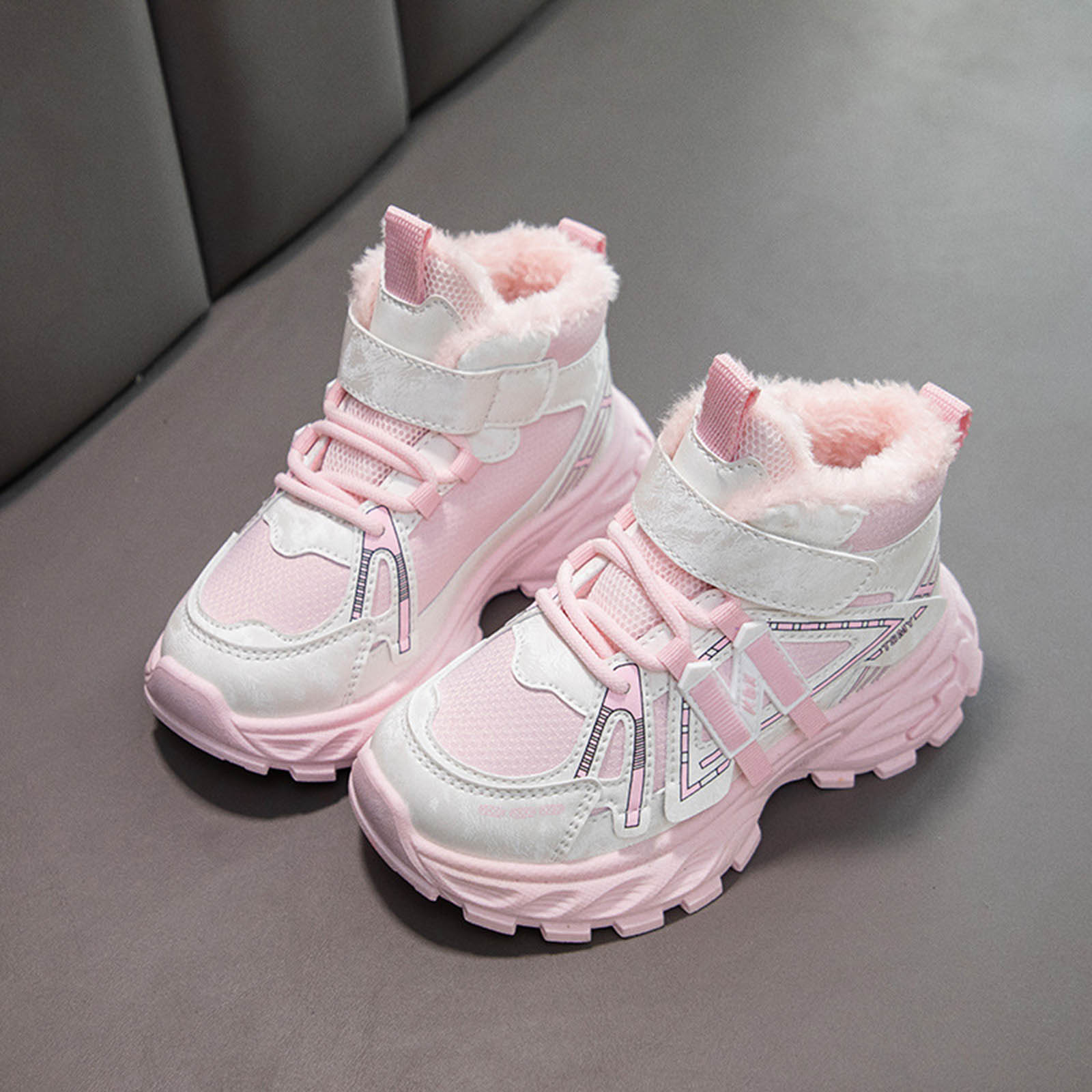 Kids Boots Winter Warm Waterproof Snow Boots For Children Casual Outdoor Sneakers Winter Plush Lined High-Top Sports Shoes 3.5-4 Years
