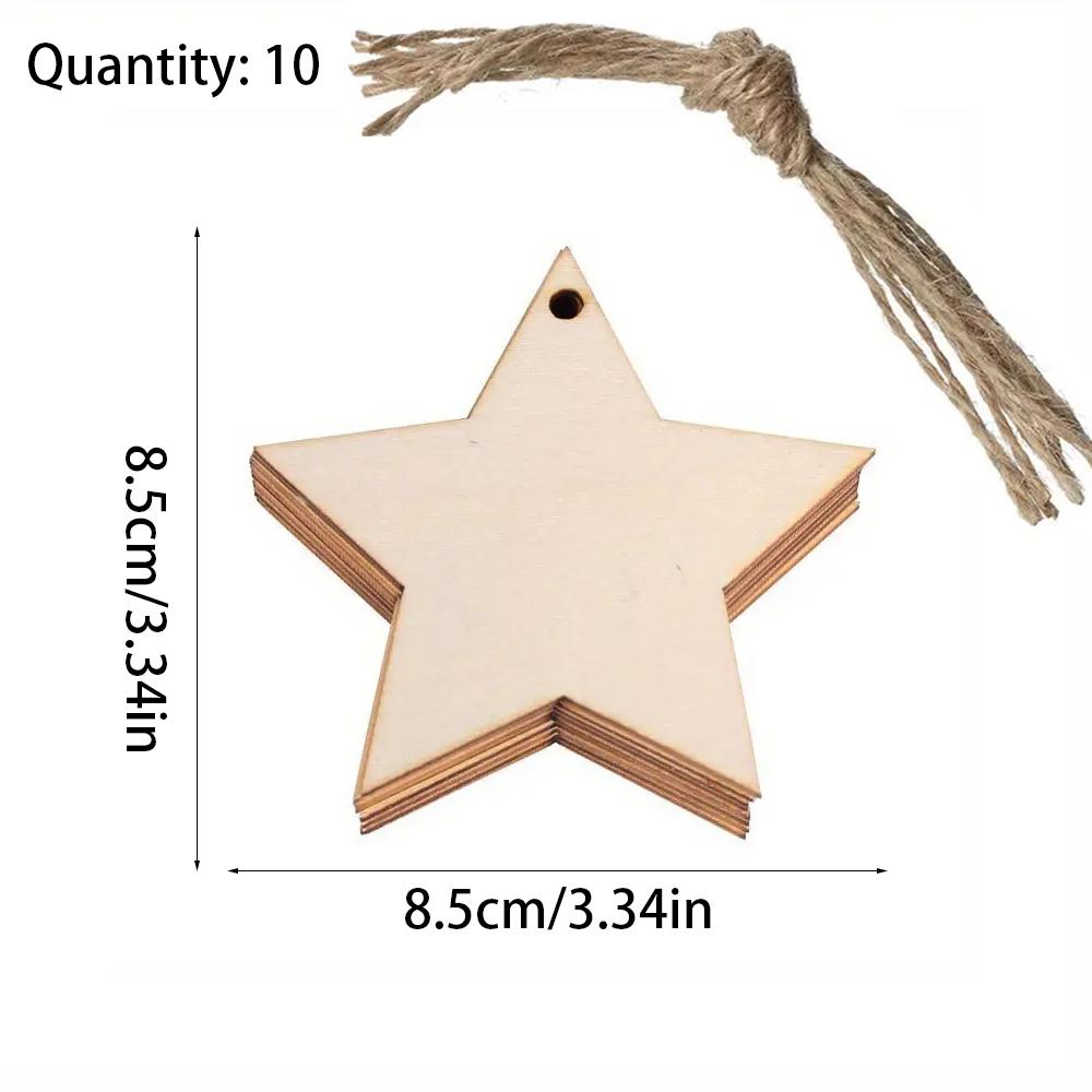 

10/100 шт. Рождественские незавершенные деревянные украшения в виде снежинок и лосей, подвесные вырезы, пустые деревянные спилы со шнурком, крафтовые украшения