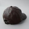 [Rekhatter] Leather Low Cap 6-Panel Cap Men's Baseball Cap Cotton Polo LAMD LEATHER Sheepskin Rh-608 Brown