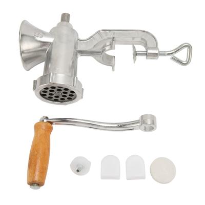 Manual Meat Grinder Aluminum Alloy Household Hand Meat Grinding Machine with Wood Handle for Home
