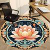 1 Stück Lotus Mandala Büro Runder Teppich, Indoor-Matte Geeignet für Büro, Unter Bürostühlen Schlafzimmer Wohnzimmer Heimdekoration, Raum Deko