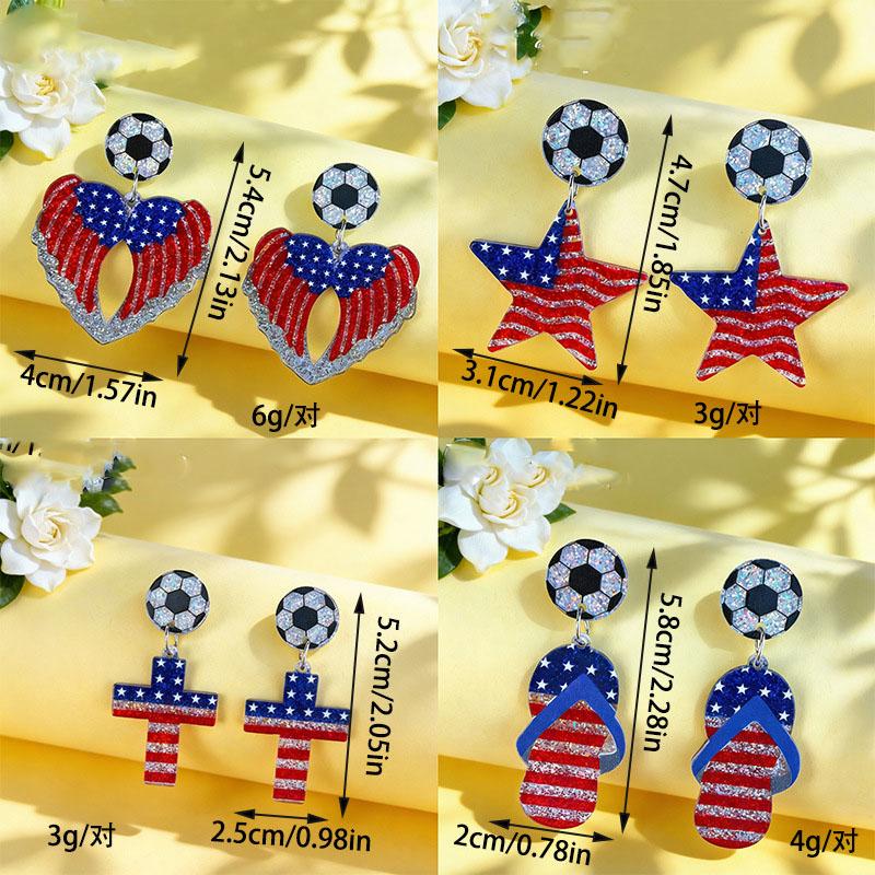 Patriotic Earrings 4th of July Earrings American Flag Sunflowe Acrylic Earrings for Women Independence Day Party Jewelry Gifts