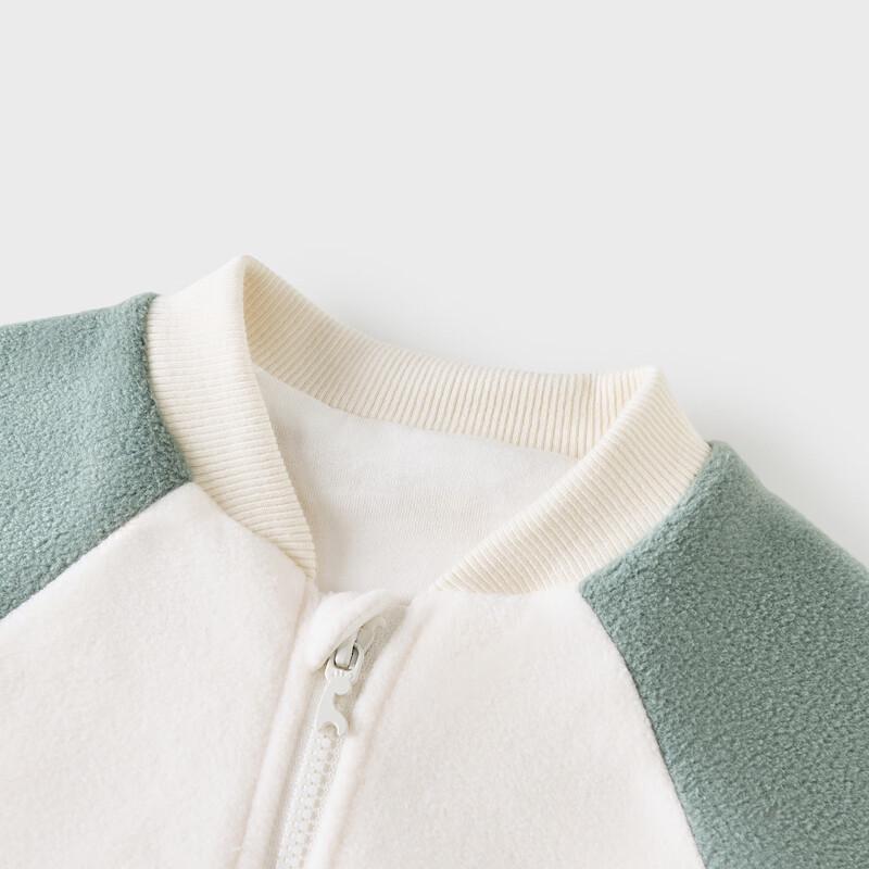 TONGTAI Baby Boys  Fleece Stand-Collar Romper 73cm