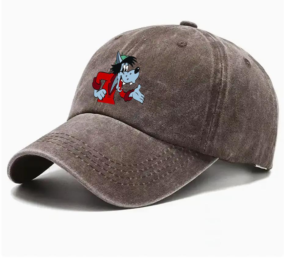 Wolf Oma Basecap Sonnenschutz Cartoon Cartoon TV-Animation Gewaschen Hip Hop Hut Männer und Frauen Streetwear Basecaps