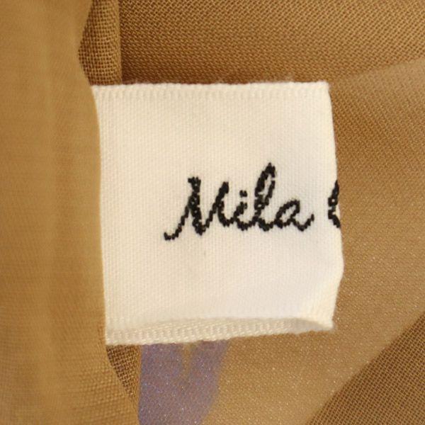 Mila Owen Floral Long Sleeve Long Dress F Brown X Blue Women Used