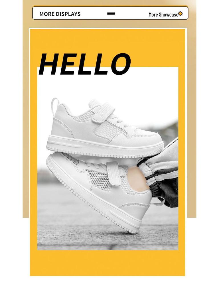 2024 Nové prodyšné lehké síťované bílé boty pro chlapce a dívky - Dětské sportovní tenisky