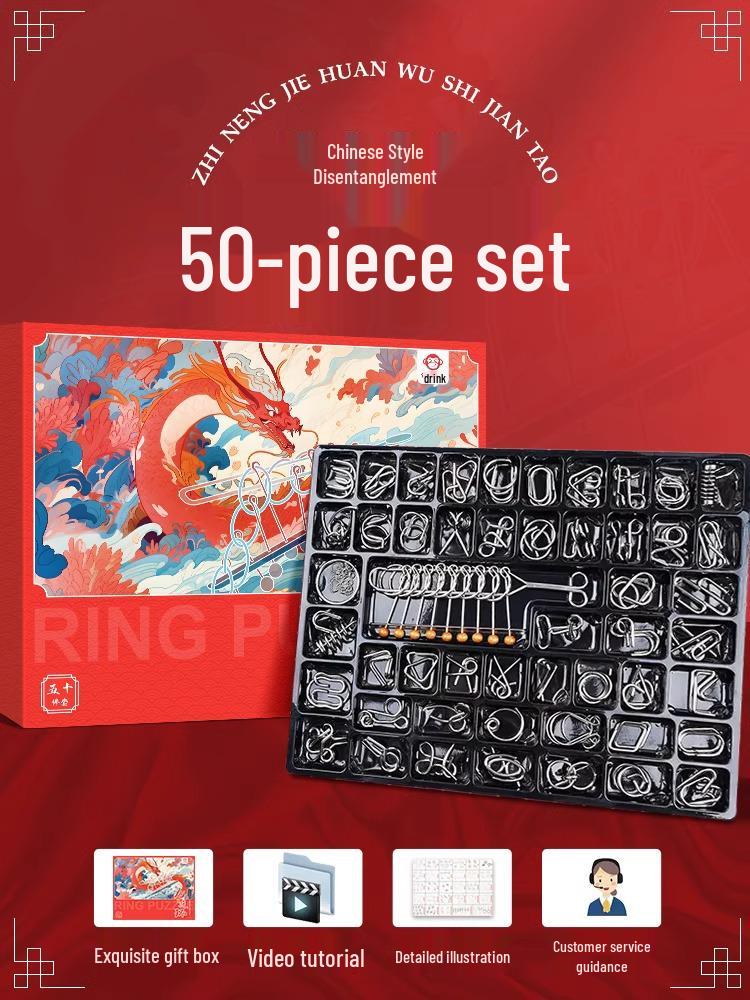 

Подарок на День защиты детей: Набор головоломок из девяти звеньев для детей 6-12 лет - Обучающая и снимающая стресс игрушка