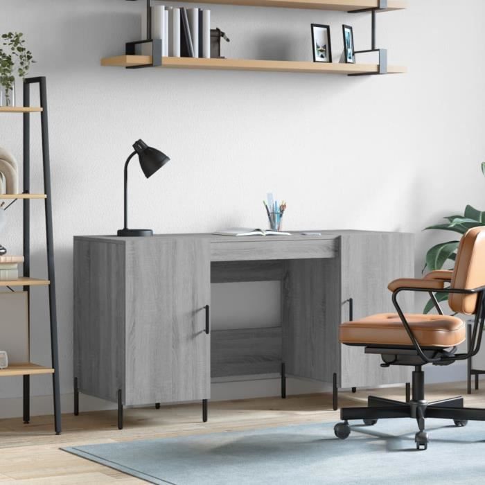 VidaXL Bureau sonoma gris 140x50x75 cm bois d'ingénierie 829562