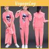 Autumn Sports Girls Suit Kids Childrens Hooded Longsleeved Jacket Trousers Twopiece Casual Student Clothing