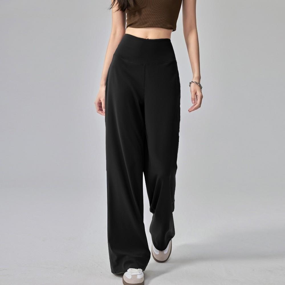 With Pockets Quick-Dry Joggers Loose High-Waist Leggings Leisure Straight Wide-Leg Pants Fitness