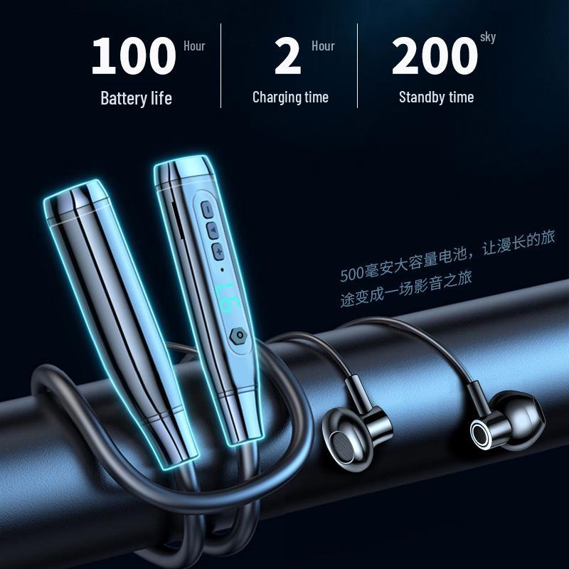 Dopni Long-Lasting Bluetooth Neckband Headphones with Large Battery & Dual-Ear Power Display