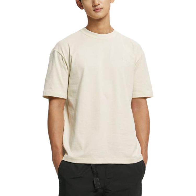 Calvin Klein Casual Round Neck Letter Embroidered Short Sleeve T-Shirt Unisex Tops Eggshell 40HM229-102