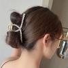 Gold Metal Pearl Cubic King Hair Clip