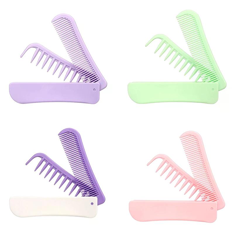 Portable Travel Folding 2-in-1 Brush Anti-static Styling Comb Professional Hair Styling Tool Special For Real Hair Wigs