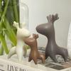 Home Décor Elk Family Matte Finish Ceramic Figurines - (Set of 3, Matte Brown)