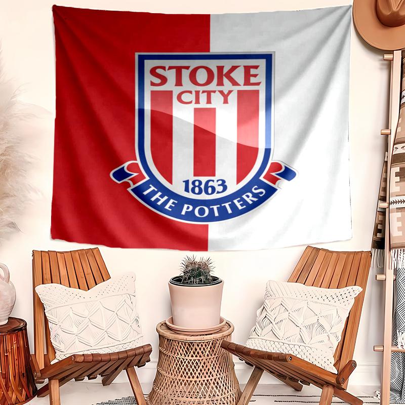 Stoke City F.C. Tapestry Wall Hanging Room Background Cloth Home Decor Beach Mat Yoga Mat Sofa Bed Sheet