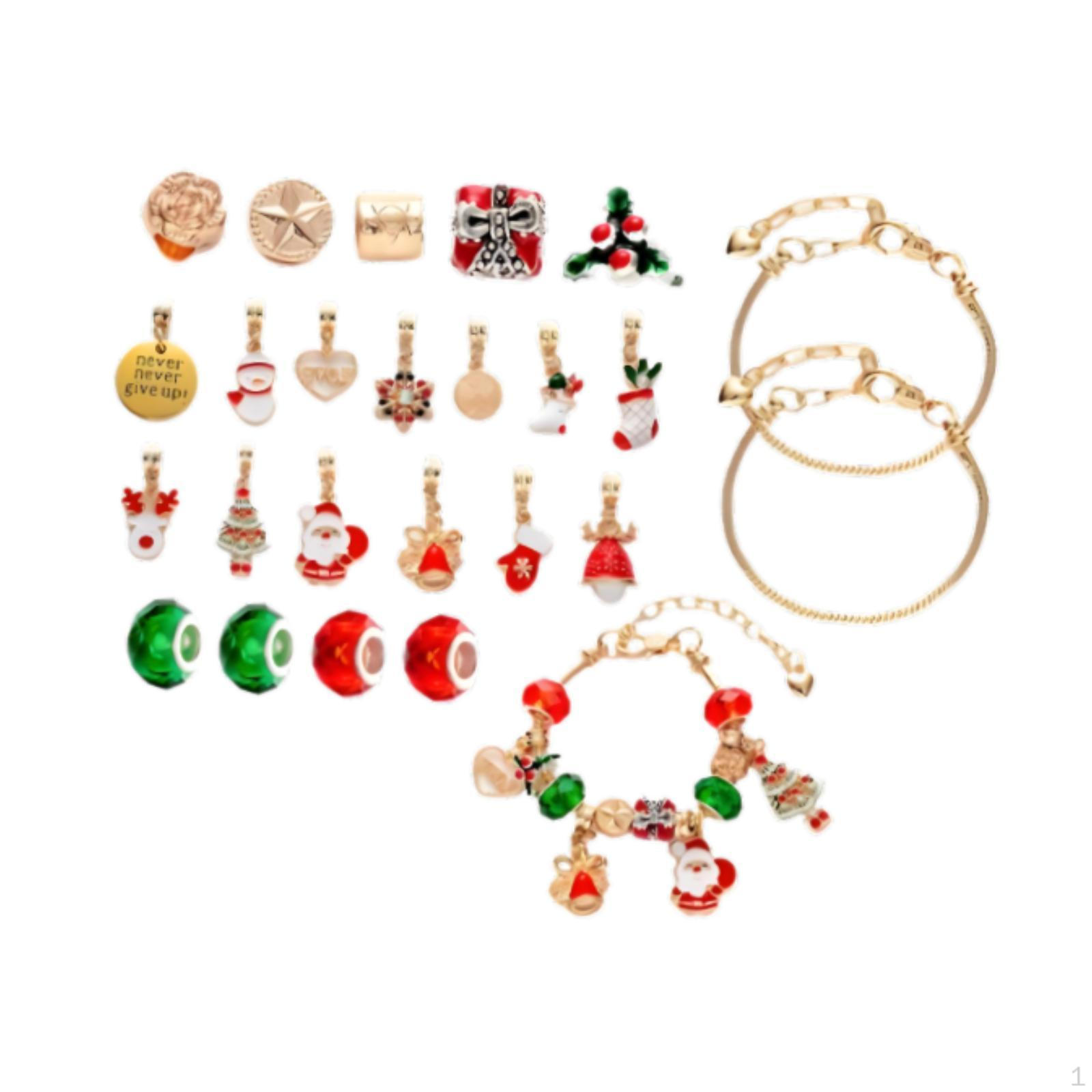 

Адвент-календарь Чулок Наполнитель Подарки DIY Изготовление Ювелирных Изделий Браслет-Шарм золотой