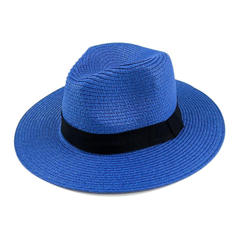 Summer Panama Wide-Brimmed Straw Fedora - Outdoor Sunshade Beach Hat