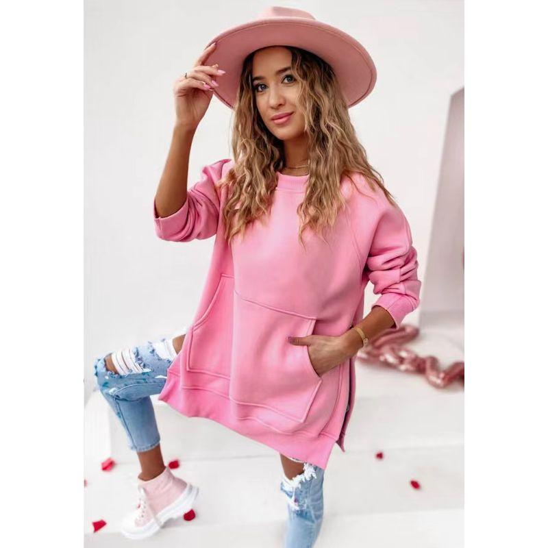 

Повседневное худи в западном стиле свободного кроя с длинными рукавами Pink L