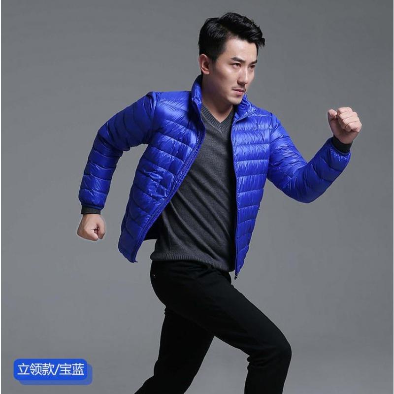 

Spring and Autumn Light Down Jacket Men s Short 2025 Stand Up Collar Large Size Loose Casual Warm Light Jacket Cotton Jacket 5XL сапфировый