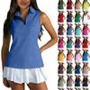 Womens Golf Shirt Sleeveless Zip Up  Shirts  Collared  Athletic Tank Top