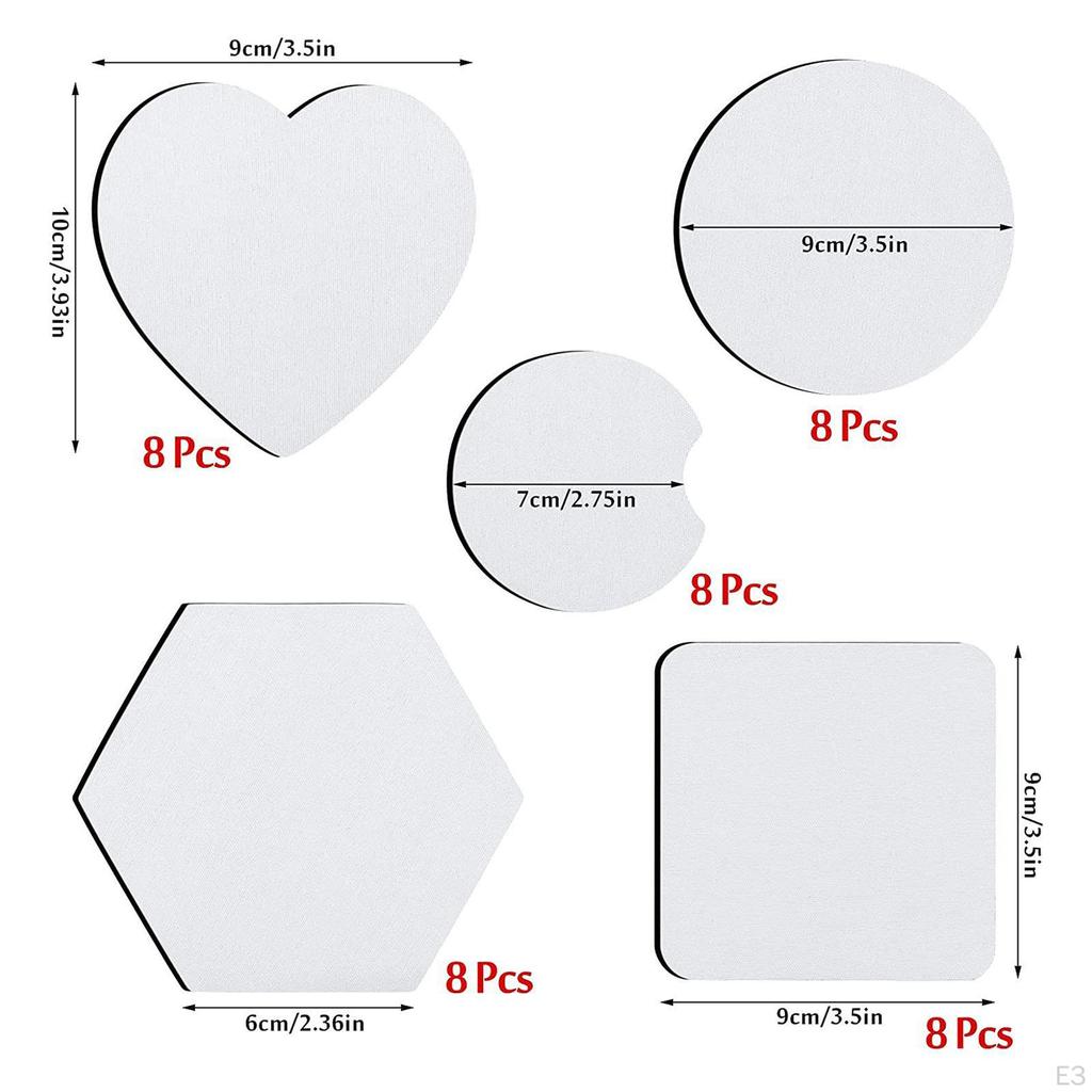 40x Podstawka do sublimacji, puste akcesoria do przenoszenia ciepła do napojów w salonie