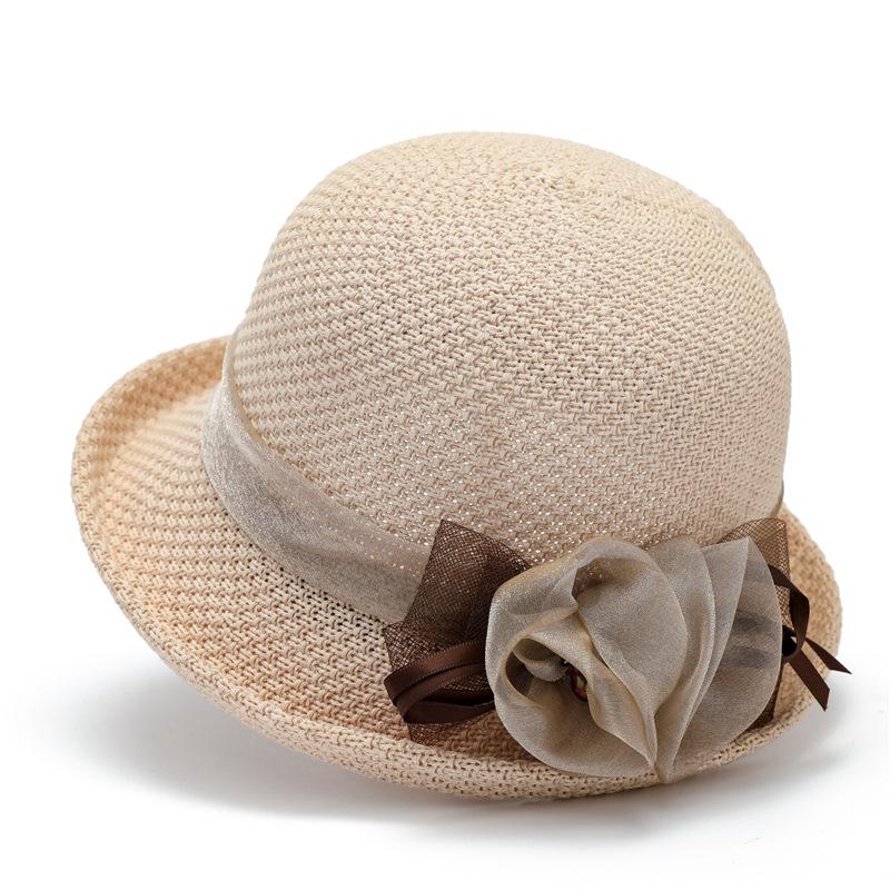 Women's Summer Knitted Sun Hat, Solid Color, Breathable Thin Sun Protection Hat  Fashionable Wide Brim Beach Cap, Trendy Casual Shade Straw Hat