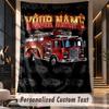 Feuerwehrauto (37) Thema Individueller Wandteppich Personalisierter Benutzerdefinierter Name Text Wandbehang Teppich Heimdekoration Hintergrundtuch