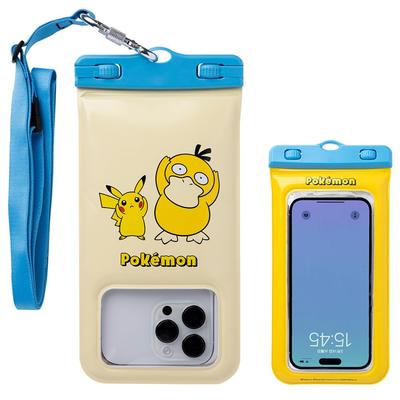 DIVAID Waterproof Case with Shoulder Strap with iPhone and Android Pokémon Wide-Sized (Pikachu & Kodak) [Compatible Smartphones, Floating, Waterproof,