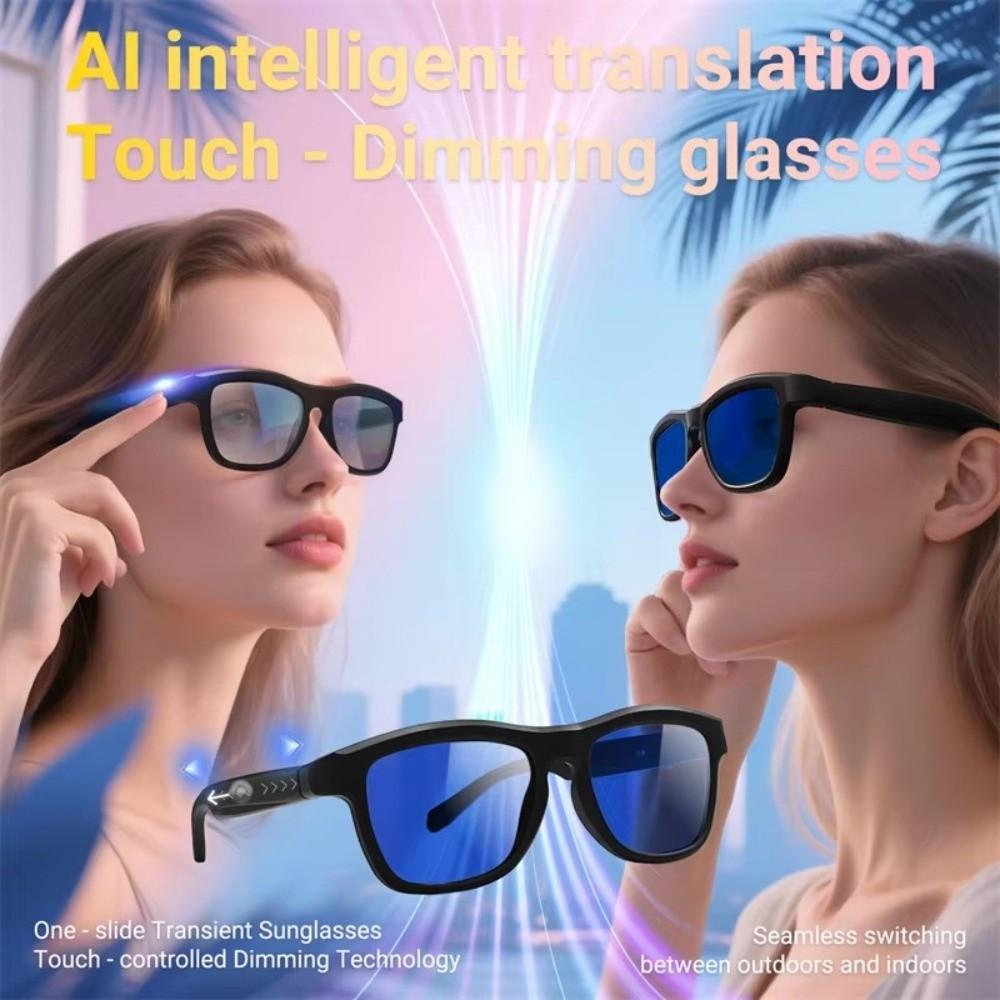 Color-changing Control Lenses AI Smart Glasses Bluetooth Call Digital LCD Glasses  For Men Women
