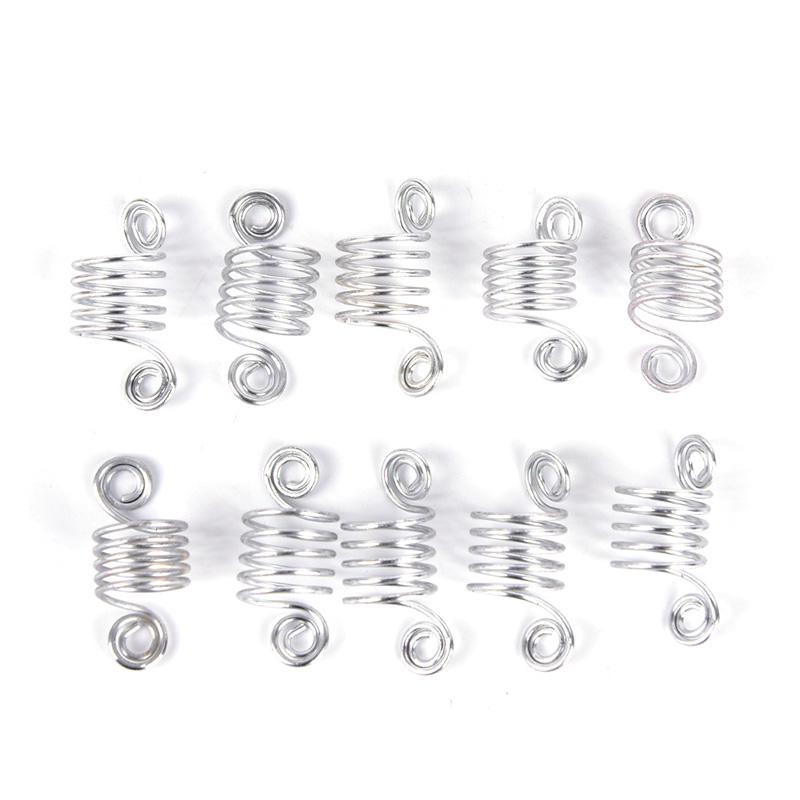10/20/50/60/100Pcs Metal African Hair Rings Beads Cuffs Tubes Charms Dreadlock Rings clips braid spiral braid hair extension