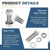 uxcell Hex Bolts M6 x 20mm 304 Stainless Steel Bolt, Nut, Washer Set, Hex Screw Set, Fully Threaded, 8 Sets