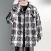 Nationaler Trend Paar Amerikanischer Stil Kleines Logo Kariert Quaste Locker Langarm Hemd Jacke