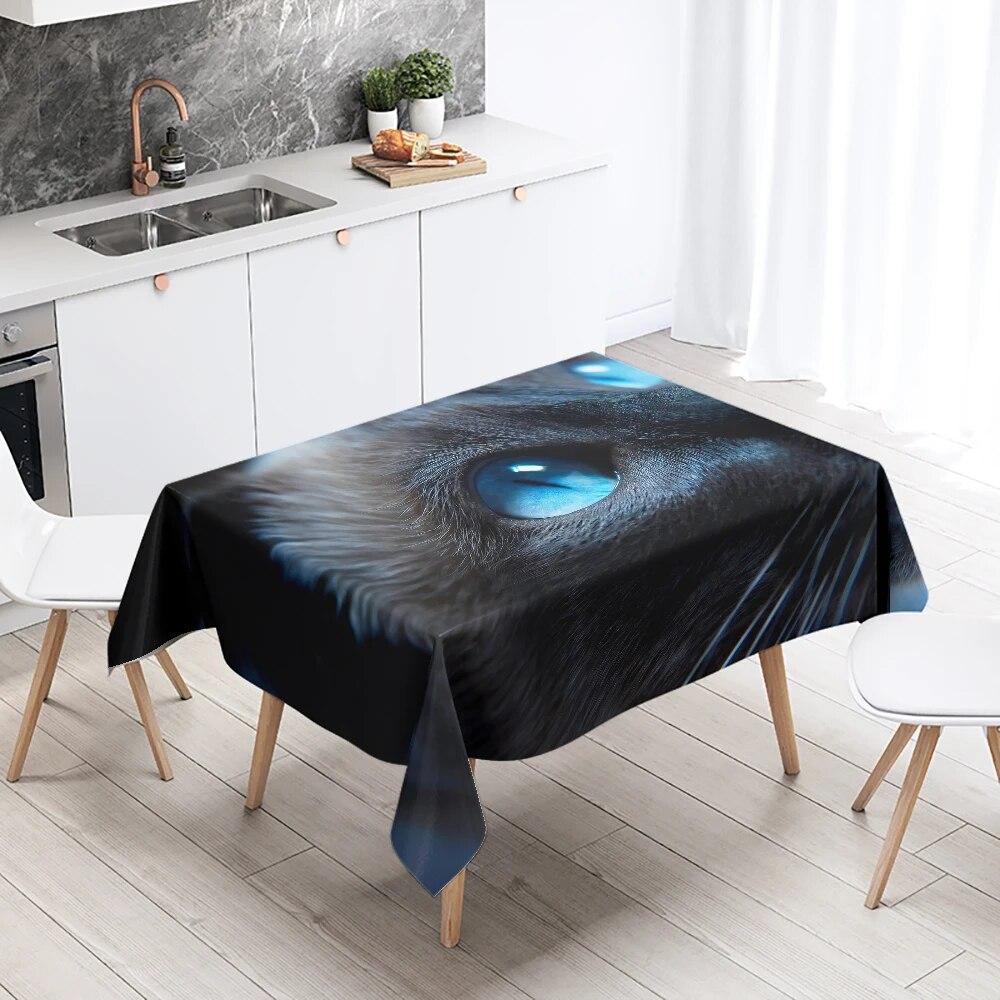 

Милая скатерть с изображением кота, вечерние украшения для ресторана, стола, водонепроницаемая, прямоугольная, для кухни, Kawaii, новый дом 40x70cm